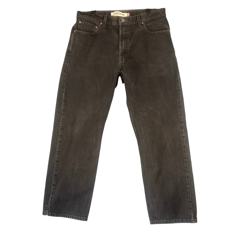 Levis 505 Regular Fit Jeans‎ Mens 36x29 Faded Black Straight Leg Denim Mexico